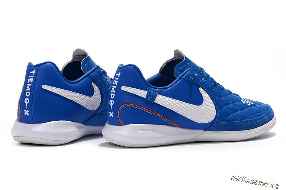 Men's Nike TiempoX Finale IC Indoor & Futsal Low-Tops Football Shoes - Blue/White 9