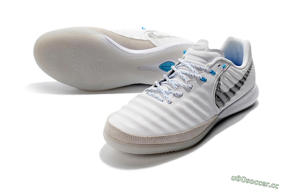 Men's Nike TiempoX Finale IC Indoor & Futsal Low-Tops Football Shoes - White/Grey/Black 3