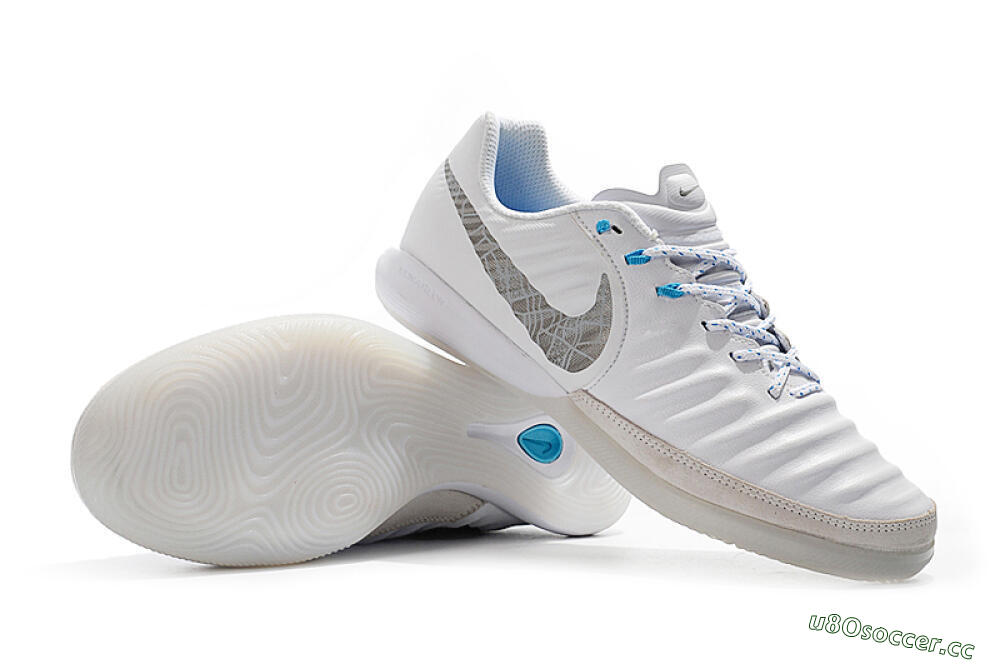 Men's Nike TiempoX Finale IC Indoor & Futsal Low-Tops Football Shoes - White/Grey/Black 4