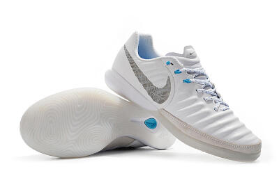 Men's Nike TiempoX Finale IC Indoor & Futsal Low-Tops Football Shoes - White/Grey/Black
