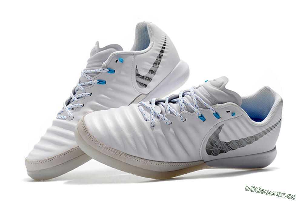 Men's Nike TiempoX Finale IC Indoor & Futsal Low-Tops Football Shoes - White/Grey/Black 6