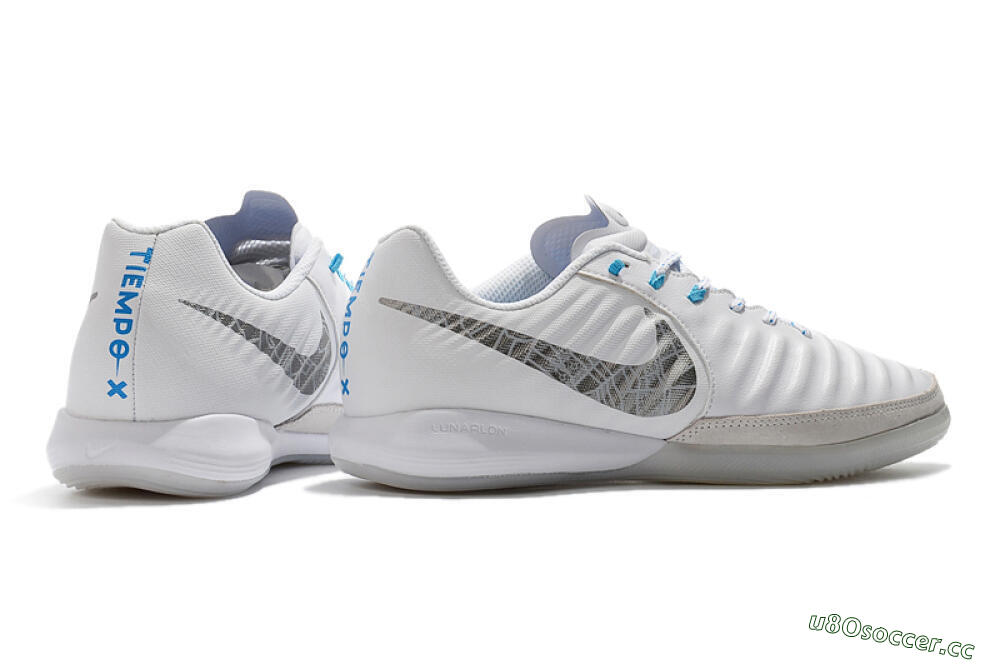 Men's Nike TiempoX Finale IC Indoor & Futsal Low-Tops Football Shoes - White/Grey/Black 9
