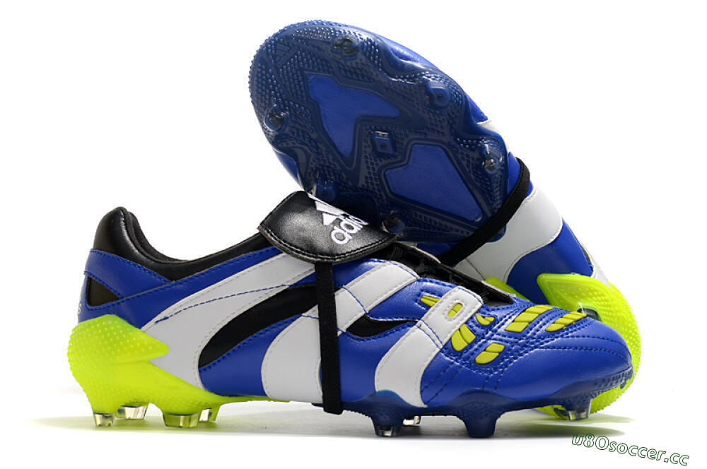 Men's Adidas Predator Accelerator Electricity FG Firm Ground Low-Tops Football Boots - Blue/White/Yellow 2