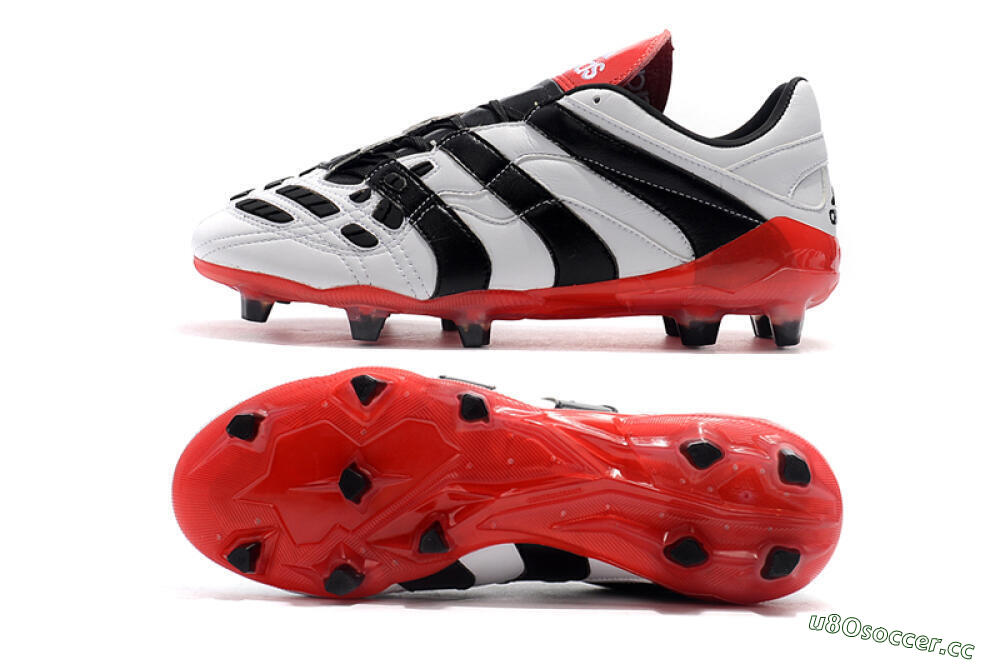 Men's Adidas Predator Accelerator Electricity FG Firm Ground Low-Tops Football Boots - White/Black/Red 1