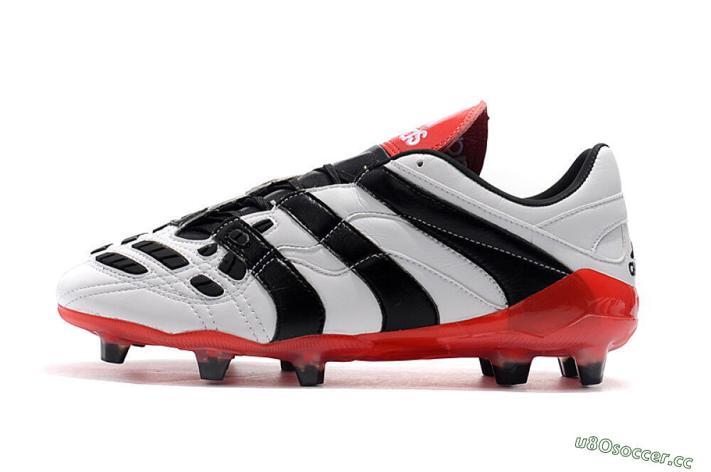 Men's Adidas Predator Accelerator Electricity FG Firm Ground Low-Tops Football Boots - White/Black/Red 0
