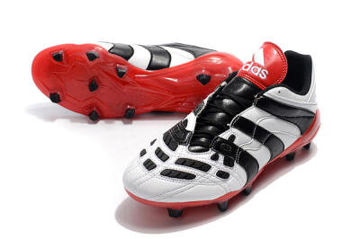 Men's Adidas Predator Accelerator Electricity FG Firm Ground Low-Tops Football Boots - White/Black/Red