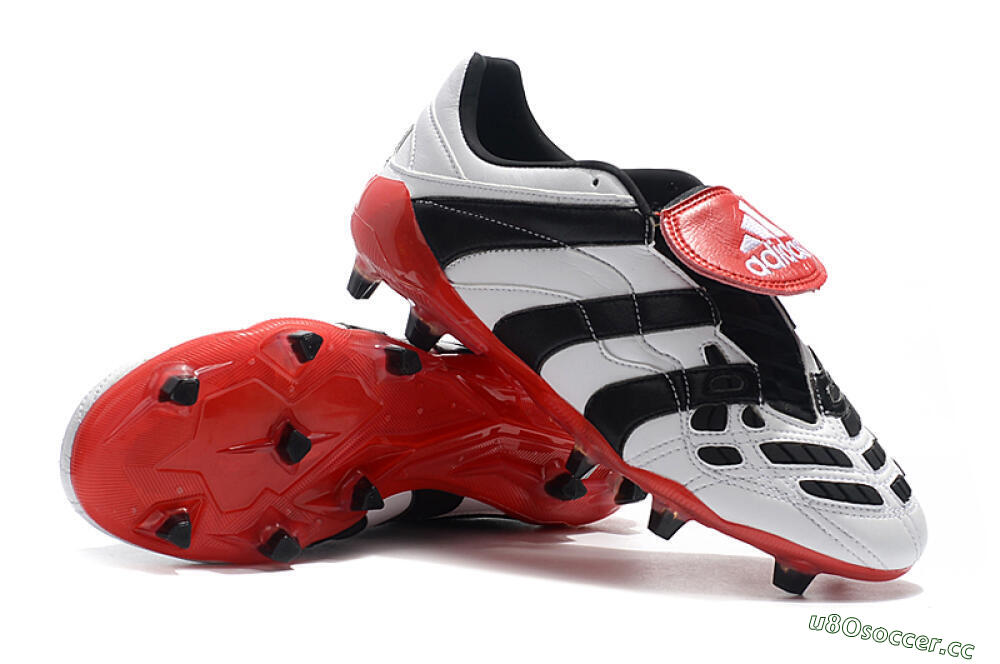 Men's Adidas Predator Accelerator Electricity FG Firm Ground Low-Tops Football Boots - White/Black/Red 4