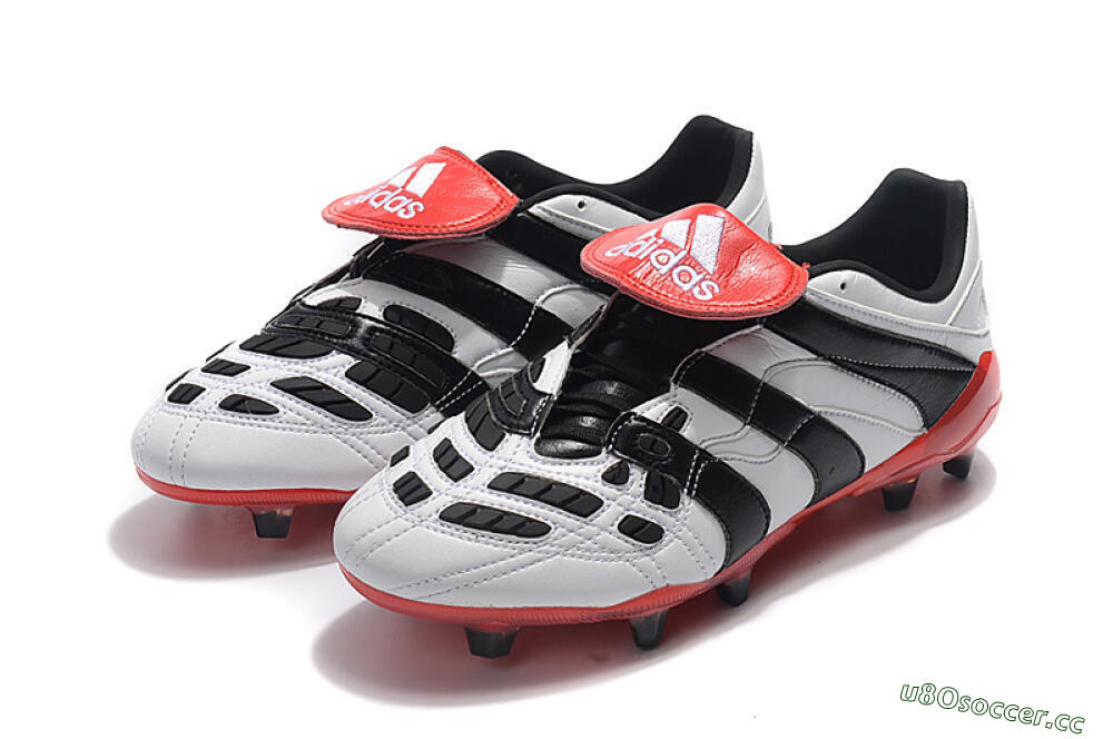 Men's Adidas Predator Accelerator Electricity FG Firm Ground Low-Tops Football Boots - White/Black/Red 5