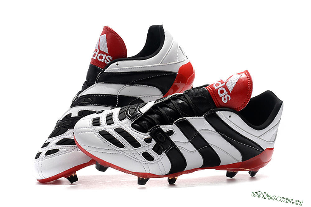 Men's Adidas Predator Accelerator Electricity FG Firm Ground Low-Tops Football Boots - White/Black/Red 6