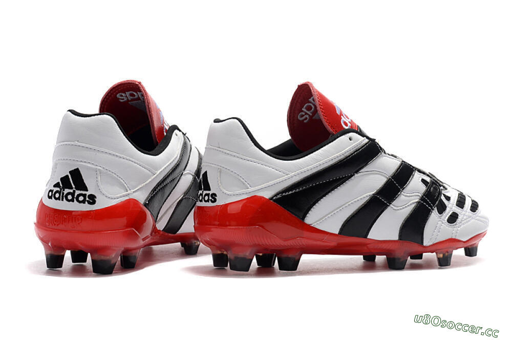 Men's Adidas Predator Accelerator Electricity FG Firm Ground Low-Tops Football Boots - White/Black/Red 8