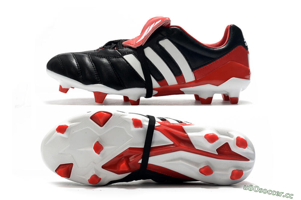Men's Adidas Predator Mania FG Firm Ground Low-Tops Football Boots - Black/White/Red 1