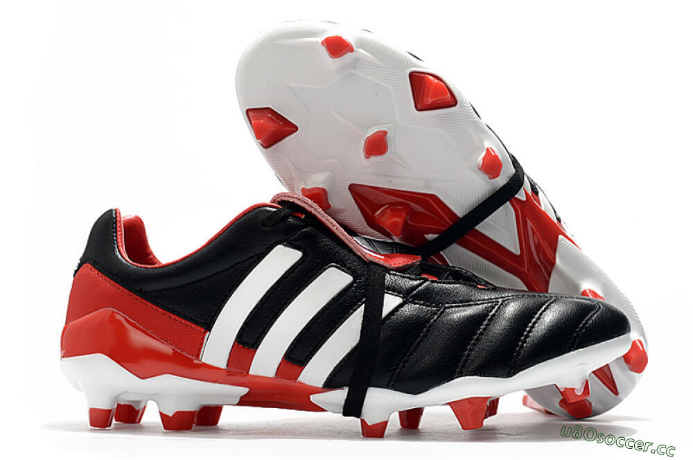 Men's Adidas Predator Mania FG Firm Ground Low-Tops Football Boots - Black/White/Red 2
