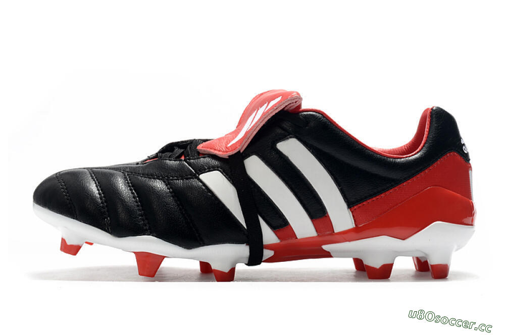 Men's Adidas Predator Mania FG Firm Ground Low-Tops Football Boots - Black/White/Red 0