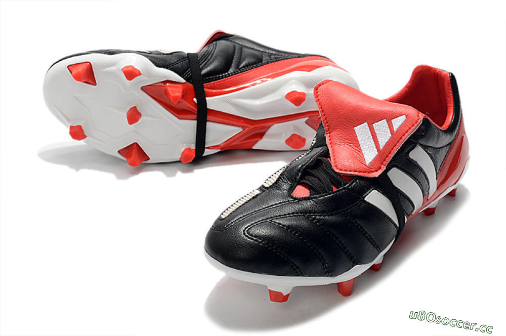 Men's Adidas Predator Mania FG Firm Ground Low-Tops Football Boots - Black/White/Red 3