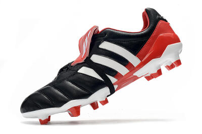 Men's Adidas Predator Mania FG Firm Ground Low-Tops Football Boots - Black/White/Red