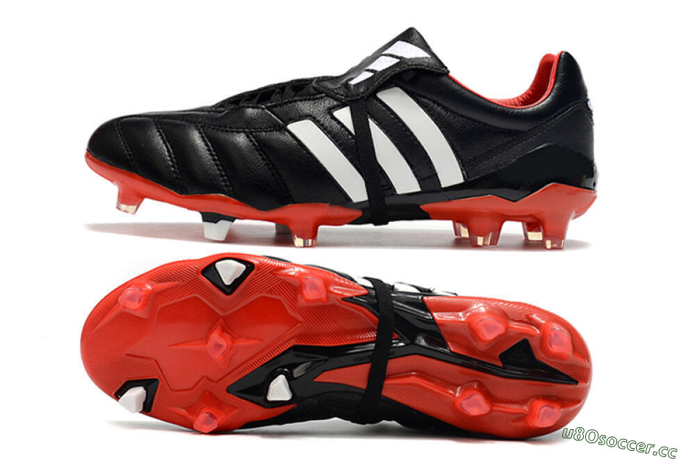 Men's Adidas Predator Mania FG Firm Ground Low-Tops Football Boots - Black/White/Red 1