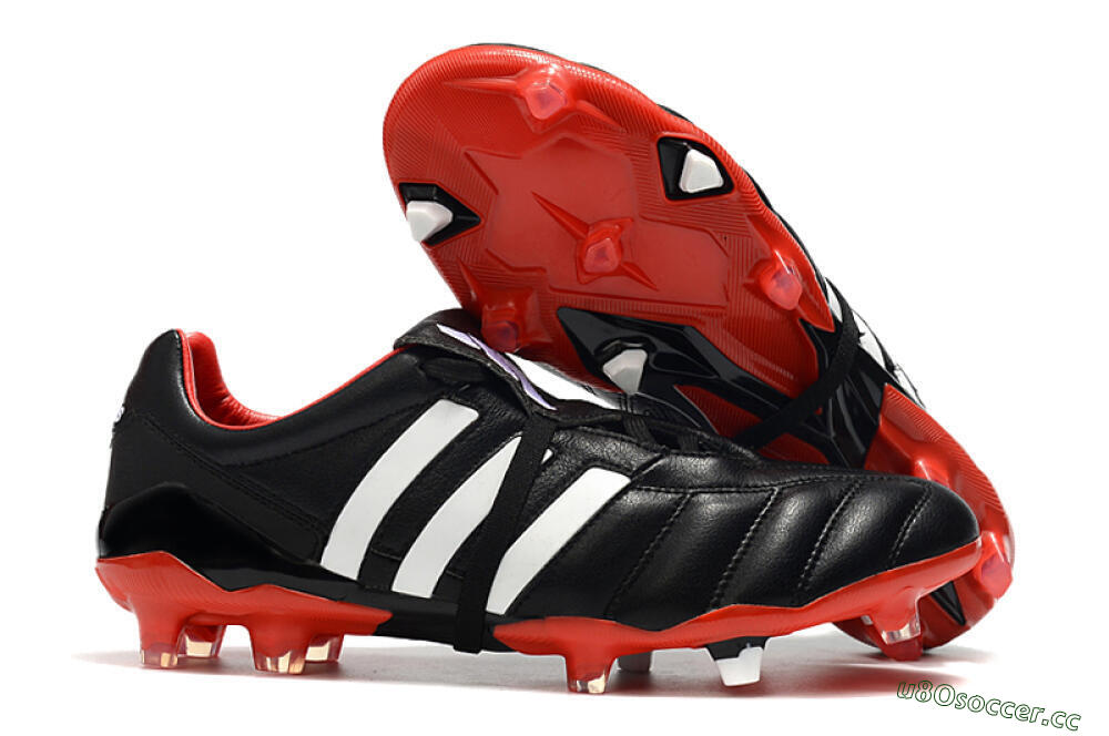 Men's Adidas Predator Mania FG Firm Ground Low-Tops Football Boots - Black/White/Red 2