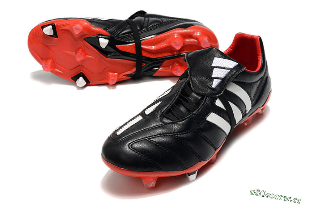 Men's Adidas Predator Mania FG Firm Ground Low-Tops Football Boots - Black/White/Red 3