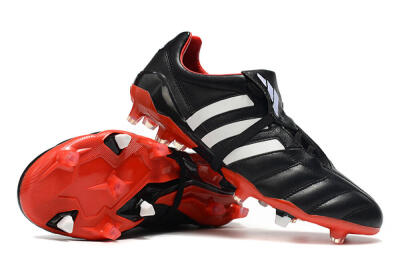Men's Adidas Predator Mania FG Firm Ground Low-Tops Football Boots - Black/White/Red