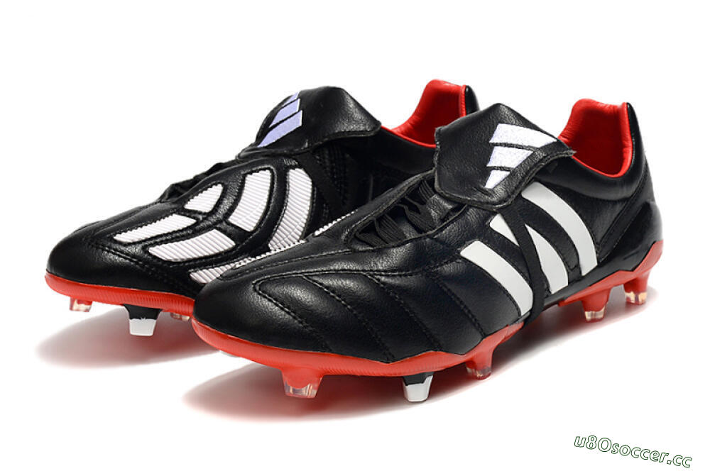 Men's Adidas Predator Mania FG Firm Ground Low-Tops Football Boots - Black/White/Red 5
