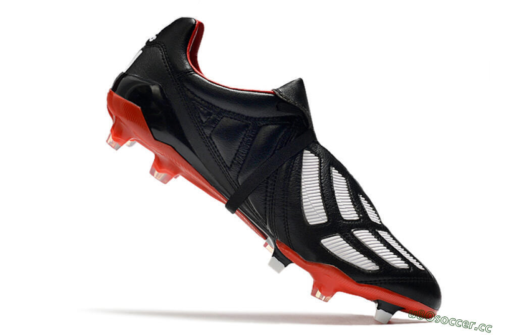 Men's Adidas Predator Mania FG Firm Ground Low-Tops Football Boots - Black/White/Red 7