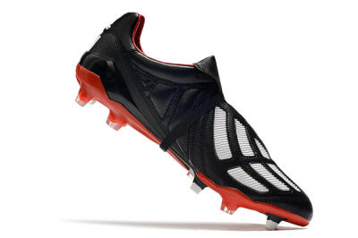 Men's Adidas Predator Mania FG Firm Ground Low-Tops Football Boots - Black/White/Red