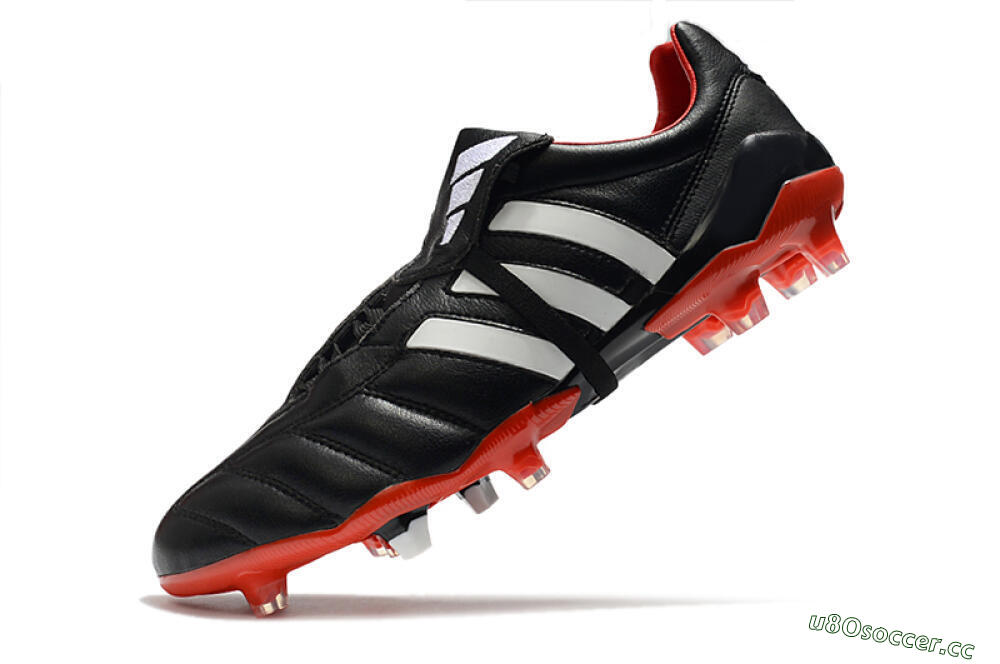 Men's Adidas Predator Mania FG Firm Ground Low-Tops Football Boots - Black/White/Red 8