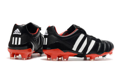 Men's Adidas Predator Mania FG Firm Ground Low-Tops Football Boots - Black/White/Red
