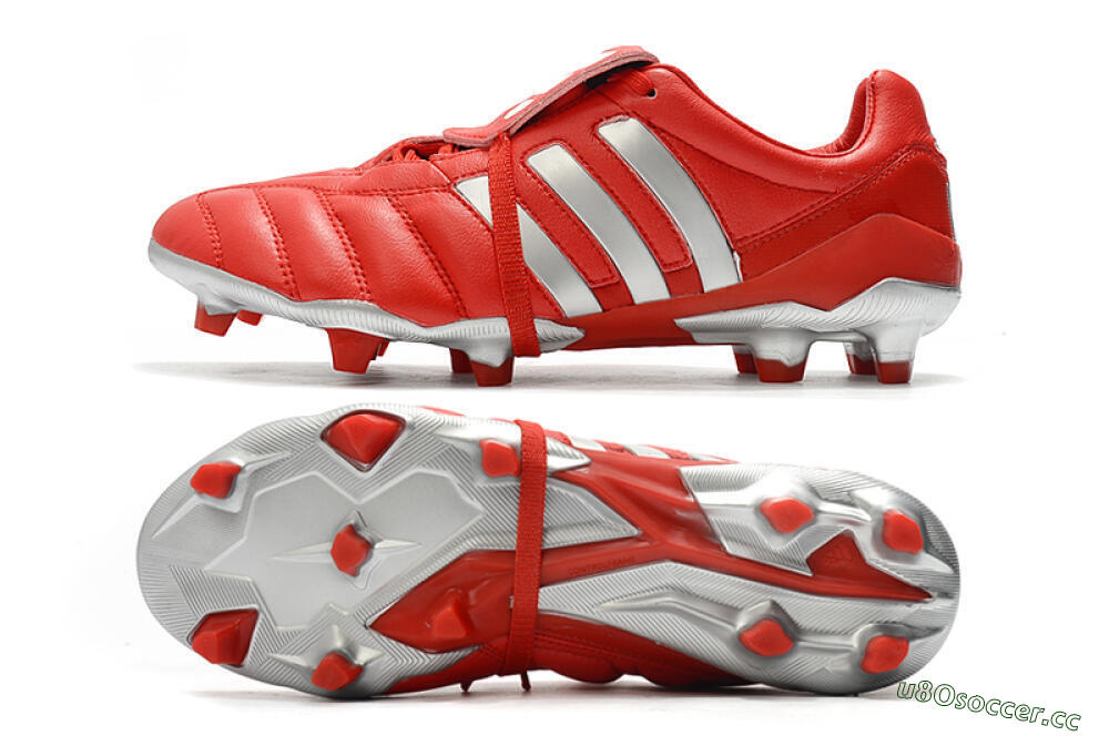 Men's Adidas Predator Mania FG Firm Ground Low-Tops Football Boots - Red/Silver 1