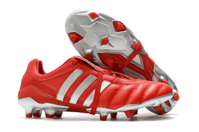 Men's Adidas Predator Mania FG Firm Ground Low-Tops Football Boots - Red/Silver