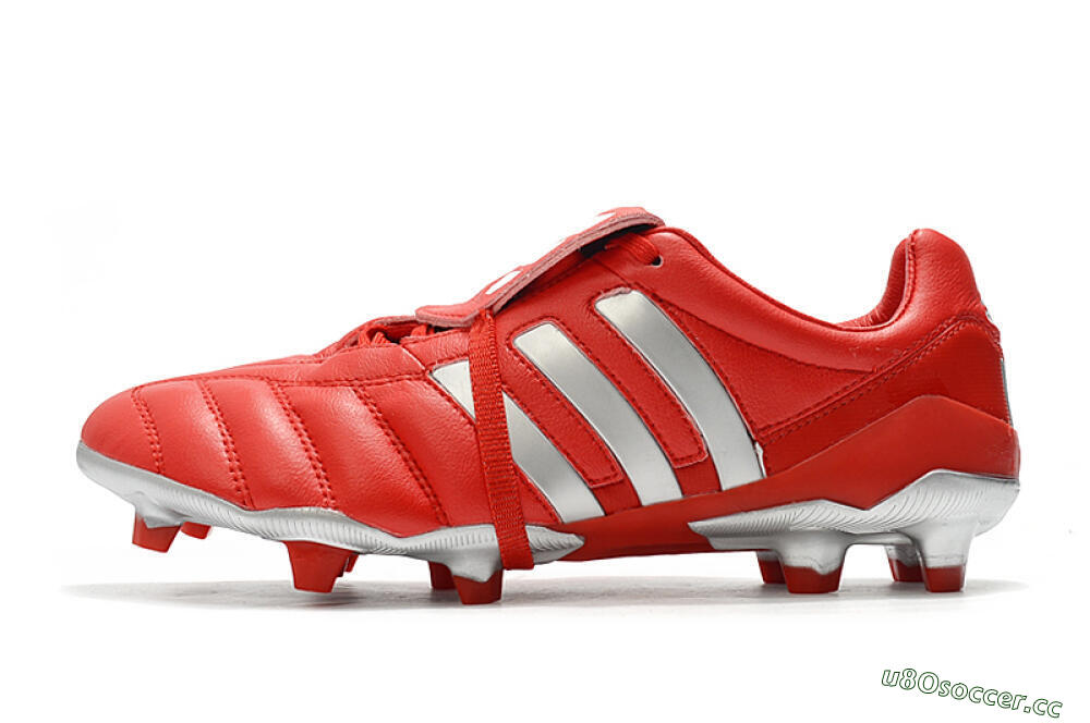 Men's Adidas Predator Mania FG Firm Ground Low-Tops Football Boots - Red/Silver 0