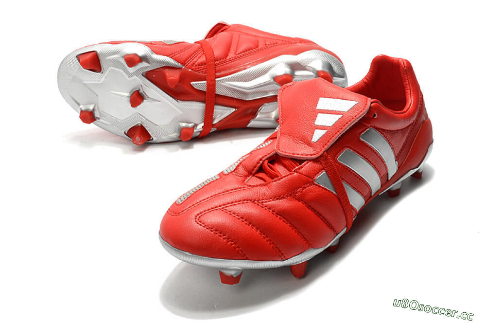 Men's Adidas Predator Mania FG Firm Ground Low-Tops Football Boots - Red/Silver 3