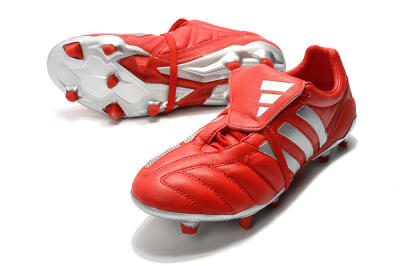 Men's Adidas Predator Mania FG Firm Ground Low-Tops Football Boots - Red/Silver