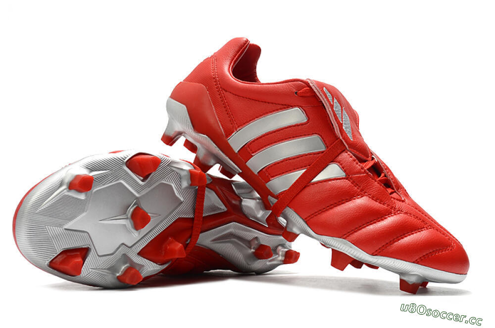 Men's Adidas Predator Mania FG Firm Ground Low-Tops Football Boots - Red/Silver 4