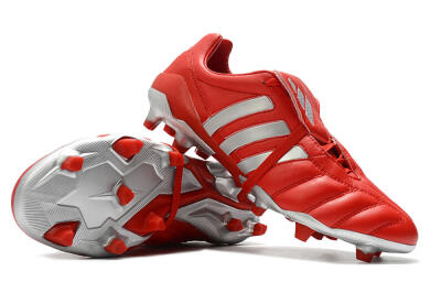 Men's Adidas Predator Mania FG Firm Ground Low-Tops Football Boots - Red/Silver