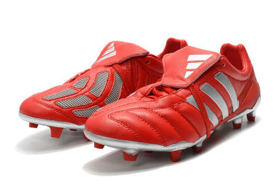Men's Adidas Predator Mania FG Firm Ground Low-Tops Football Boots - Red/Silver