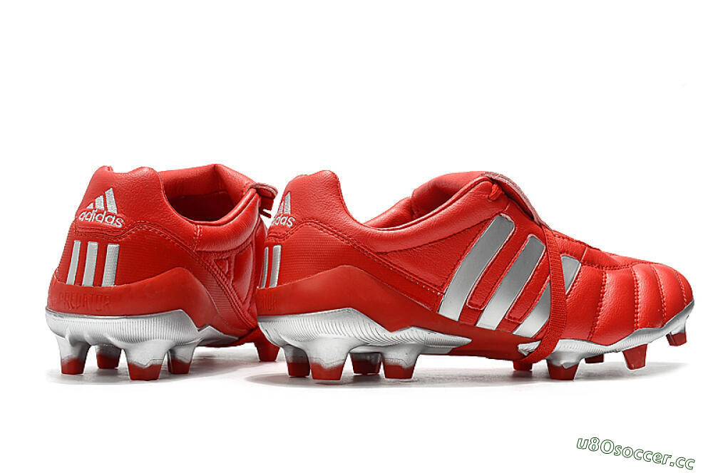 Men's Adidas Predator Mania FG Firm Ground Low-Tops Football Boots - Red/Silver 8