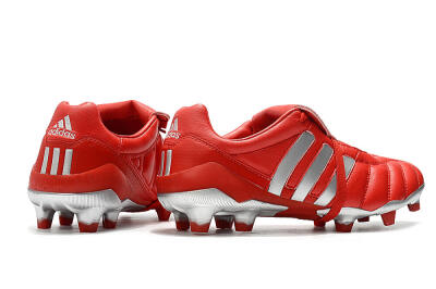 Men's Adidas Predator Mania FG Firm Ground Low-Tops Football Boots - Red/Silver