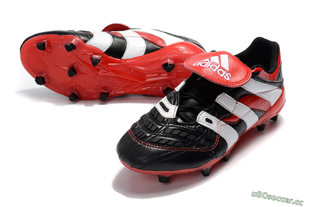 Men's Adidas Predator Accelerator Electricity FG Firm Ground Low-Tops Football Boots - Black/Red/White 3