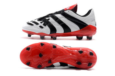 Men's Adidas Predator Accelerator Electricity FG Firm Ground Low-Tops Football Boots - White/Black/Red