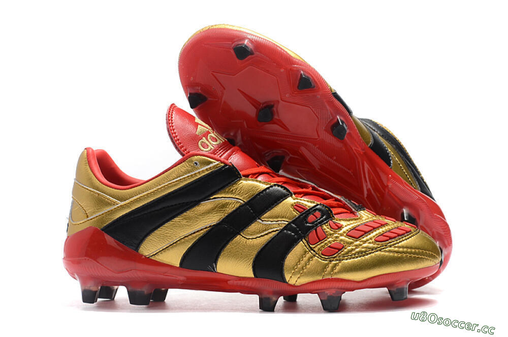 Men's Adidas Predator Accelerator Electricity FG Firm Ground Low-Tops Football Boots - Gold/Red/Black 2