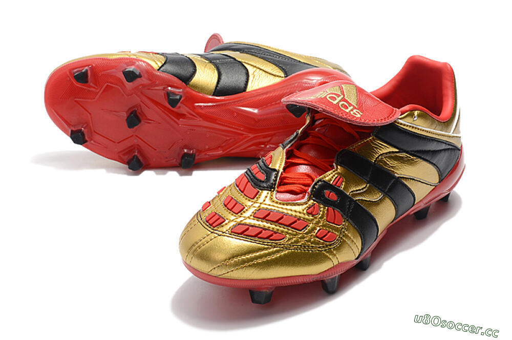 Men's Adidas Predator Accelerator Electricity FG Firm Ground Low-Tops Football Boots - Gold/Red/Black 3