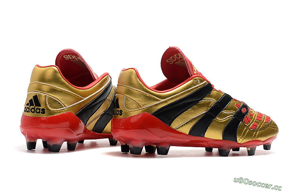 Men's Adidas Predator Accelerator Electricity FG Firm Ground Low-Tops Football Boots - Gold/Red/Black 4