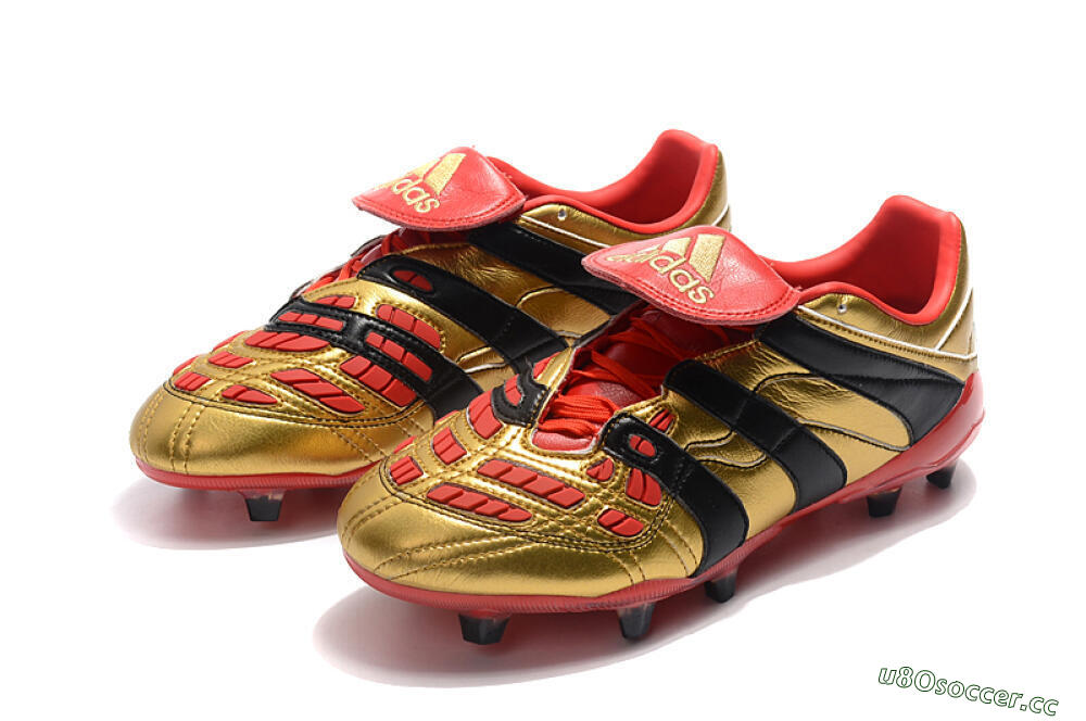 Men's Adidas Predator Accelerator Electricity FG Firm Ground Low-Tops Football Boots - Gold/Red/Black 5