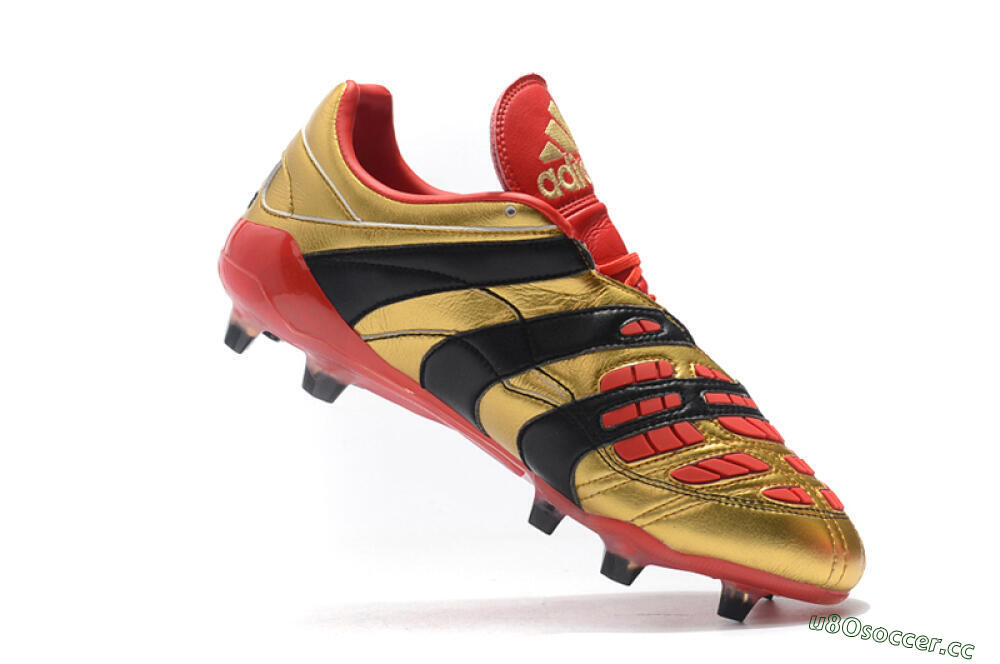 Men's Adidas Predator Accelerator Electricity FG Firm Ground Low-Tops Football Boots - Gold/Red/Black 7
