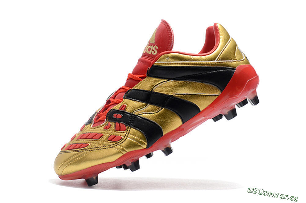 Men's Adidas Predator Accelerator Electricity FG Firm Ground Low-Tops Football Boots - Gold/Red/Black 8