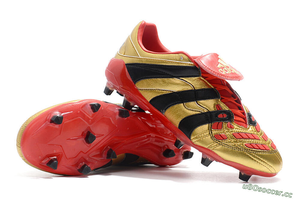 Men's Adidas Predator Accelerator Electricity FG Firm Ground Low-Tops Football Boots - Gold/Red/Black 9