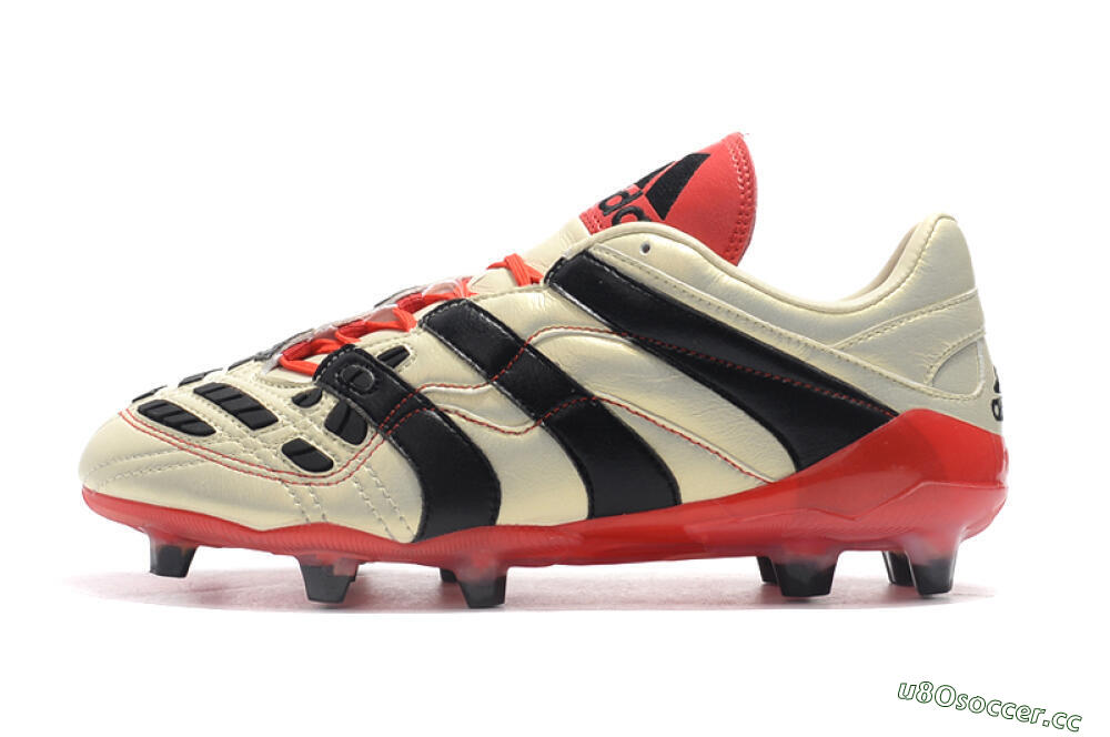Men's Adidas Predator Accelerator Electricity FG Firm Ground Low-Tops Football Boots - White/Black/Red 0