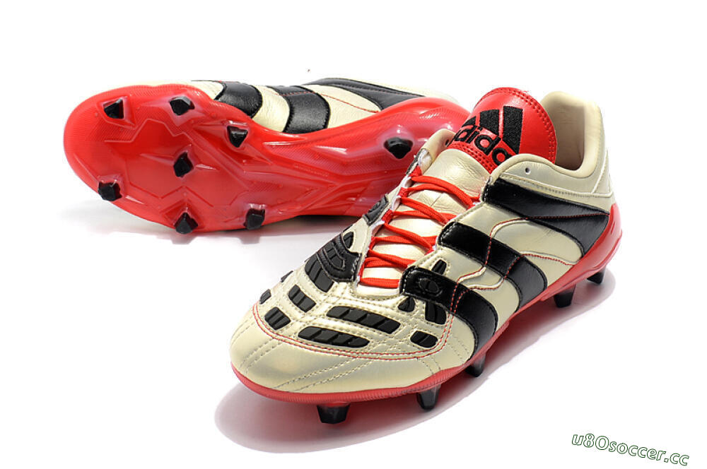 Men's Adidas Predator Accelerator Electricity FG Firm Ground Low-Tops Football Boots - White/Black/Red 3