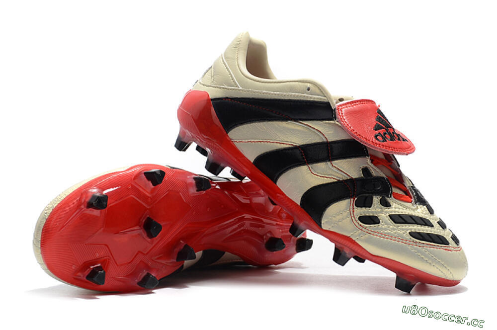Men's Adidas Predator Accelerator Electricity FG Firm Ground Low-Tops Football Boots - White/Black/Red 4